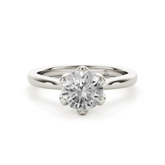 1 Carat Round Cut Lab Grown Diamond Engagement Solid Gold Ring, IGI Certificated Diamond Wedding Ring Mira Lab Diamonds