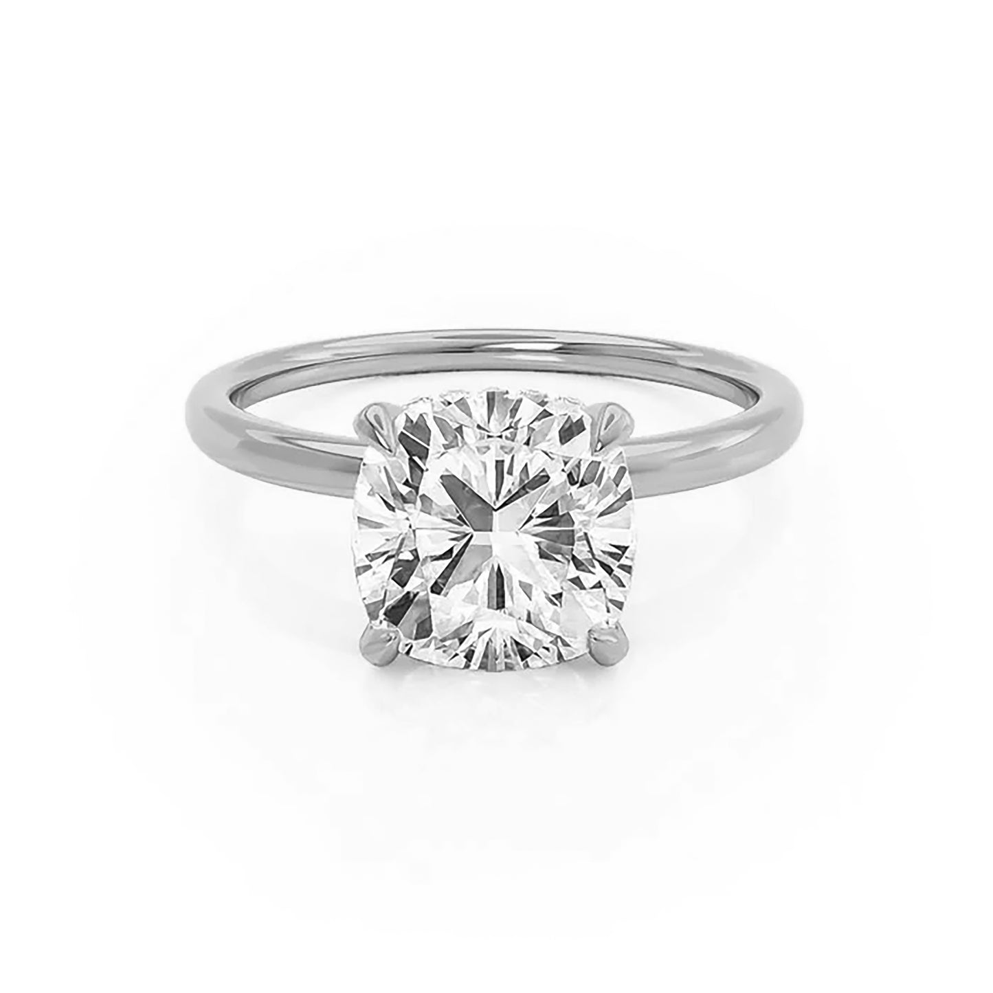 2 Carat Cushion Cut Lab Grown Diamond Engagement Gold Ring, IGI Certificated Diamond Proposal Ring