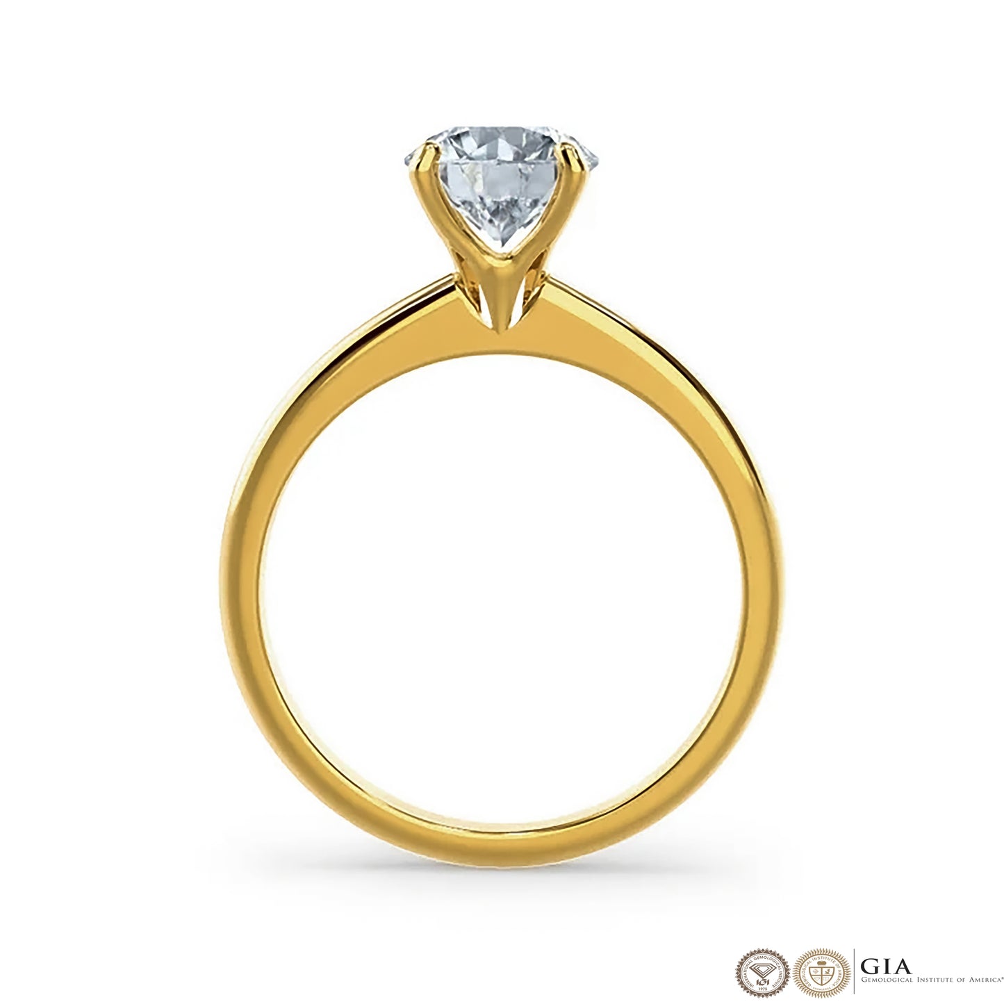 Solid Gold 3 Carat Lab Grown Diamonds Engagement Ring, IGI Certificate Round Diamond