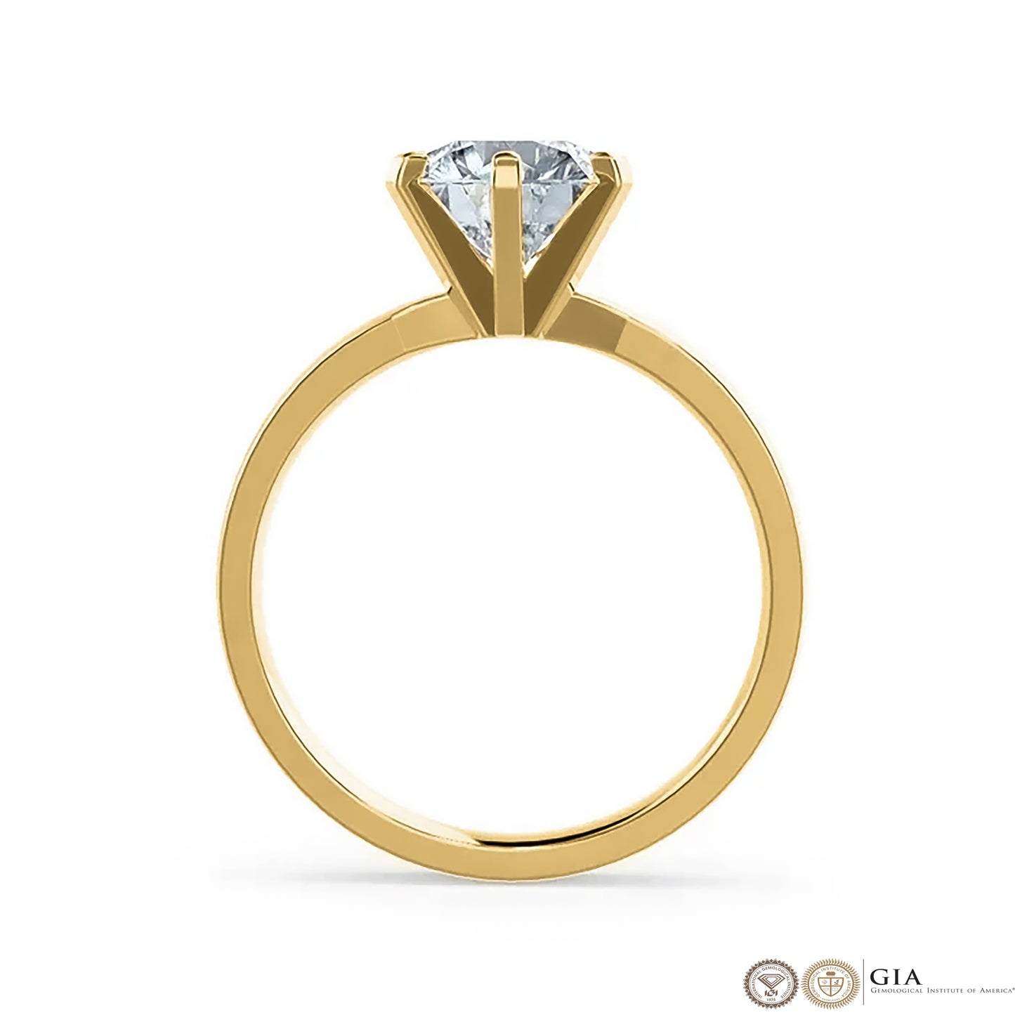 1 Carat Round Cut Lab Grown Diamond Engagement Gold Ring, IGI Certificated Diamond Proposal Ring