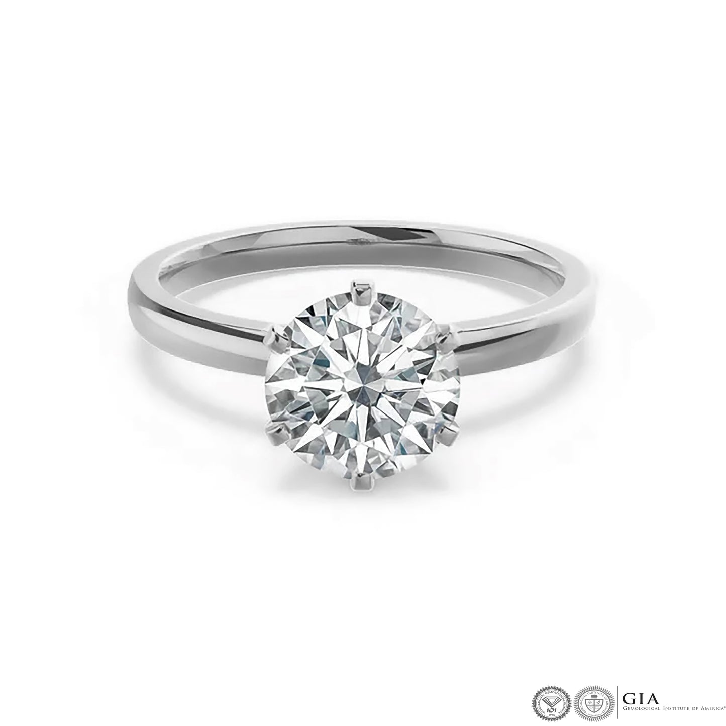 1 Carat Round Cut Lab Grown Diamond Engagement Gold Ring, IGI Certificated Diamond Proposal Ring