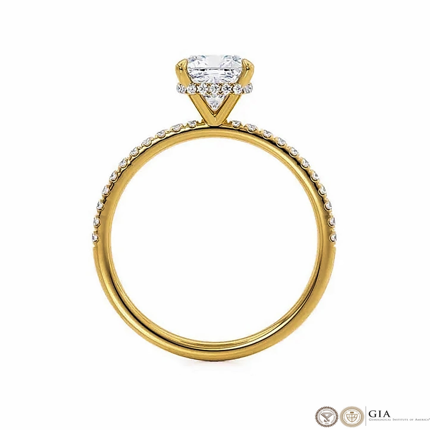 2 Carat Lab Grown Diamond Engagement Gold Ring, Diamond Halo Wedding Ring IGI Certificated