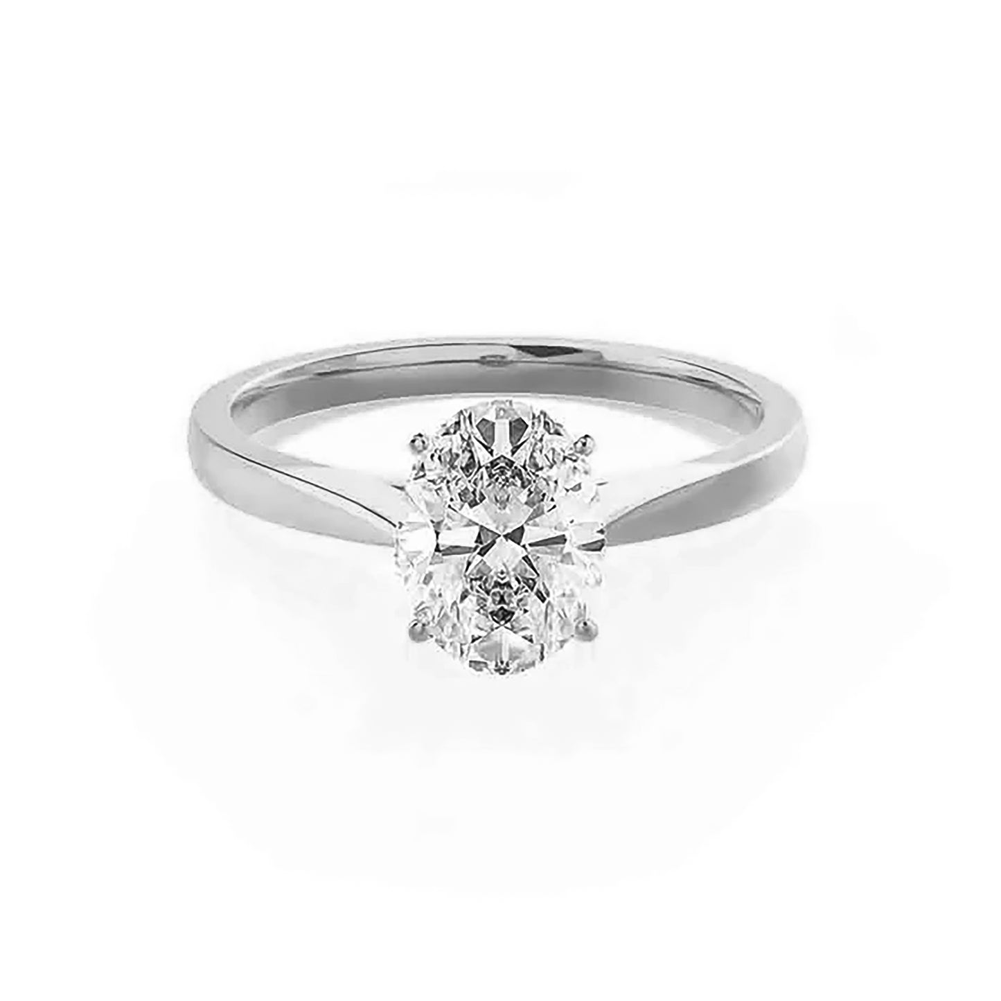 2 Carat Oval Lab Diamond Engagement Gold Ring, IGI Certificated Diamond Ring