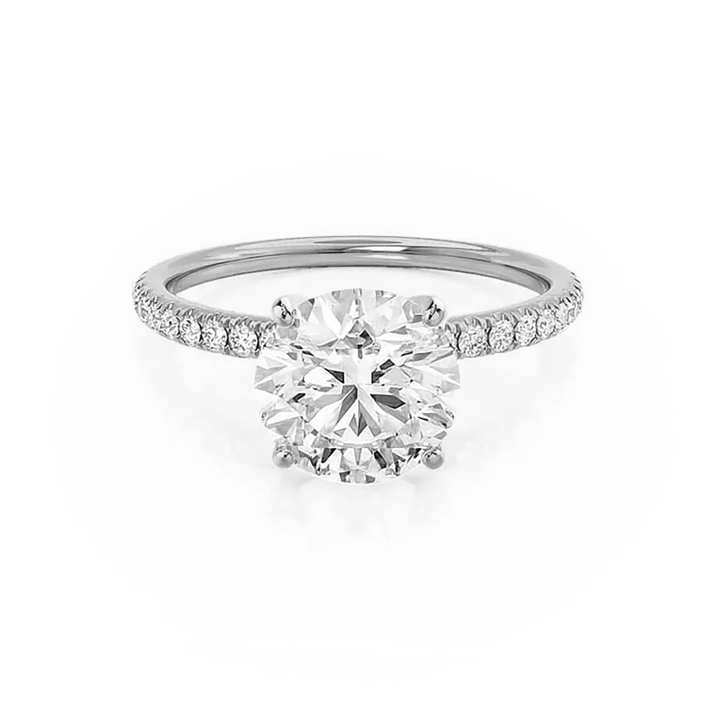 2 Carat Round Cut Lab Grown Diamond Engagement Gold Ring, IGI Certificated Diamond Proposal Ring