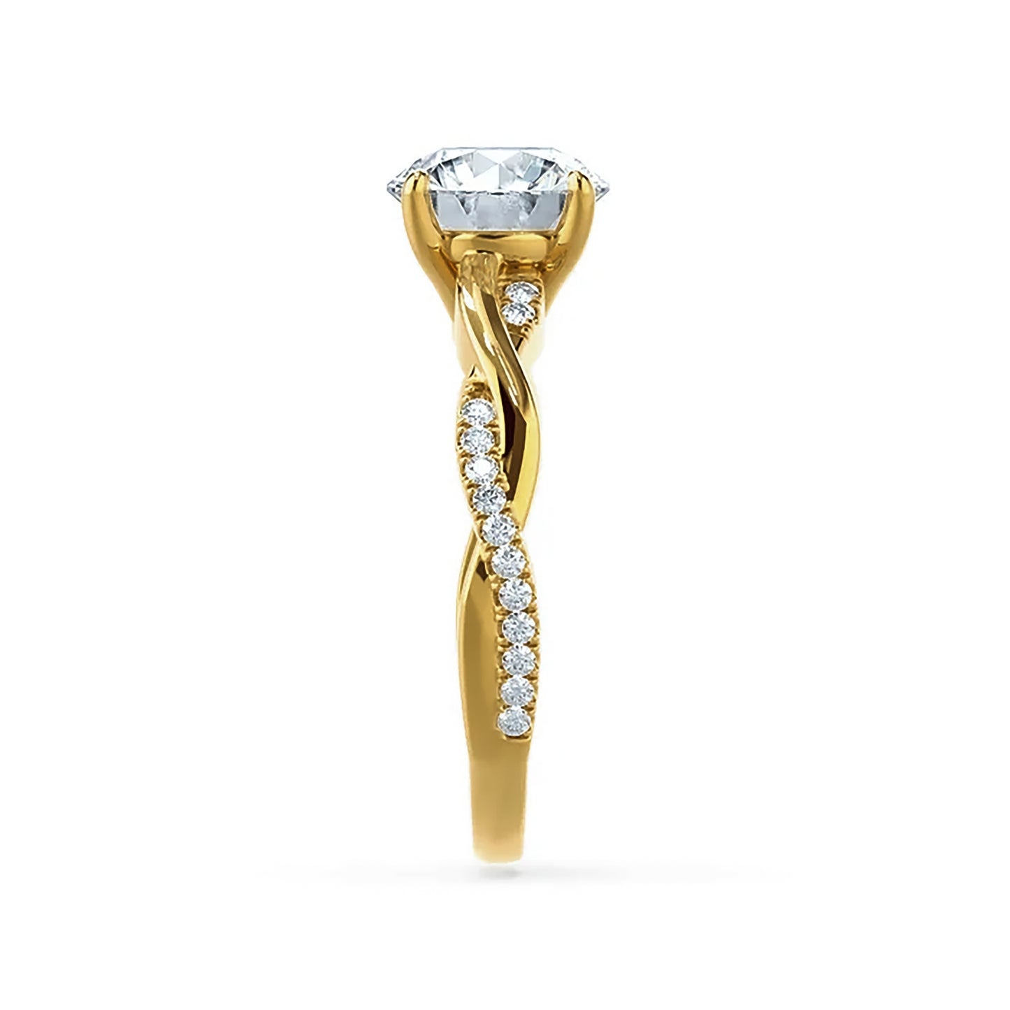 2 Carat Round Cut Lab Grown Diamond Engagement Gold Ring, IGI Certificated Diamond Proposal Ring