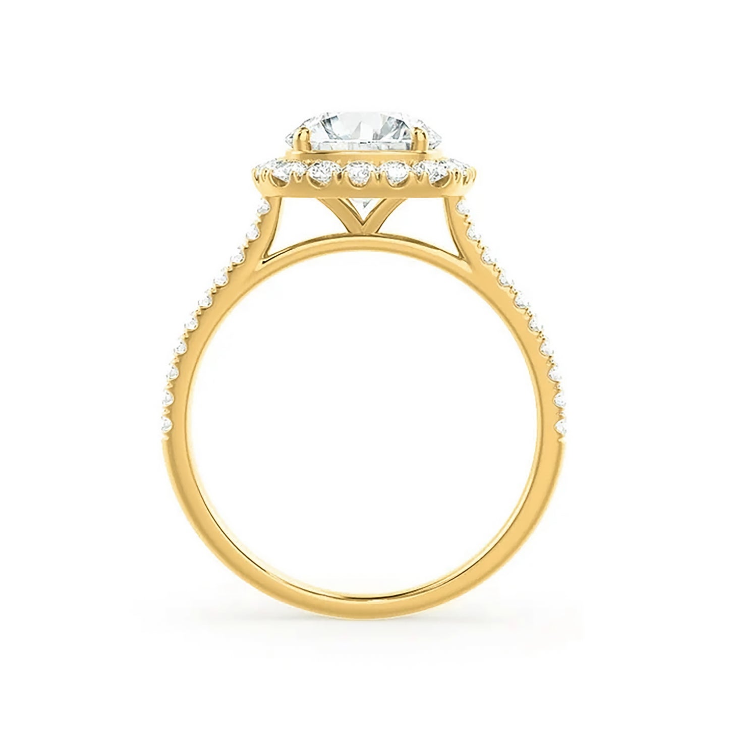 2 Carat Round Cut Lab Grown Diamond Engagement Gold Ring, IGI Certificated Diamond Proposal Ring