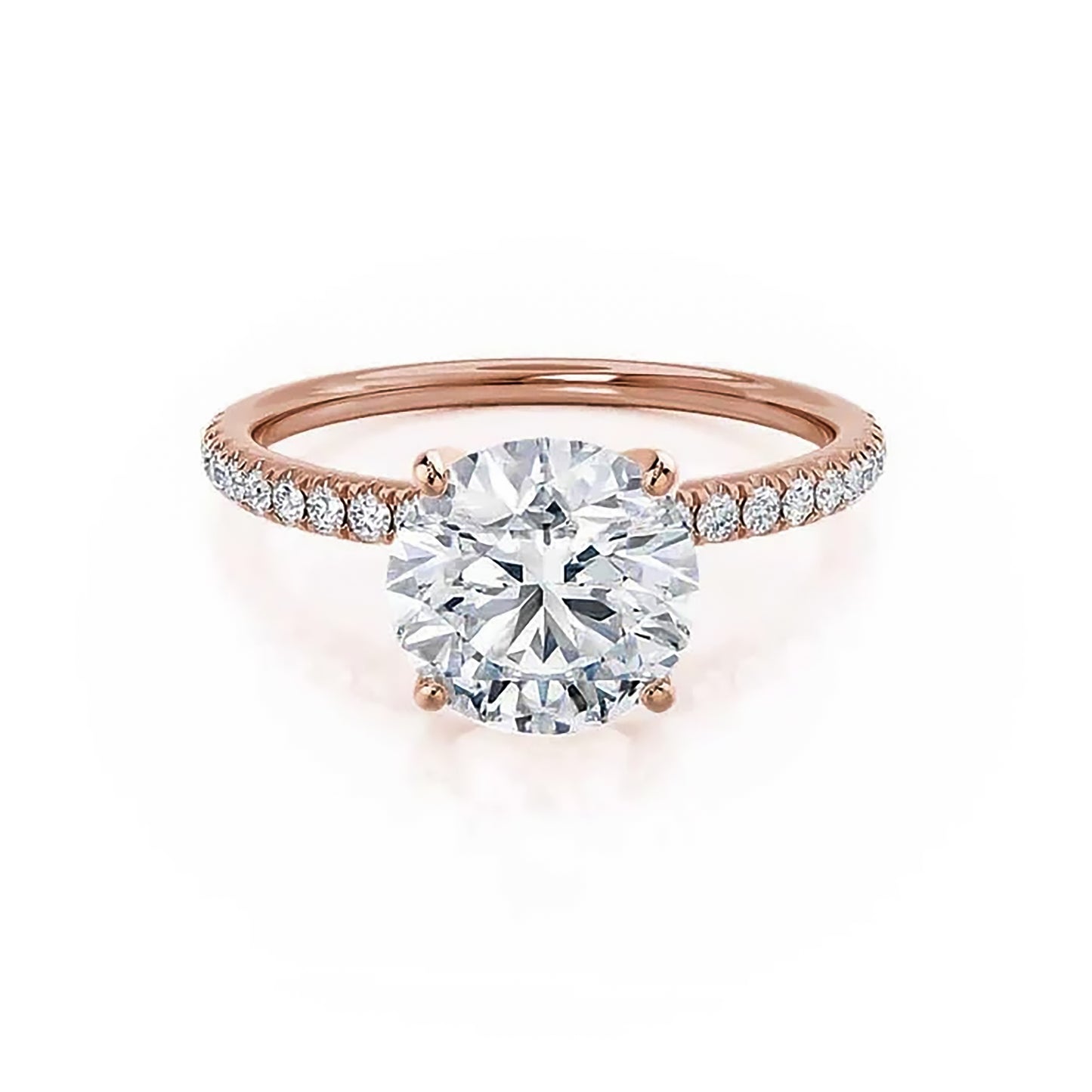 2 Carat Round Cut Lab Grown Diamond Engagement Gold Ring, IGI Certificated Diamond Proposal Ring