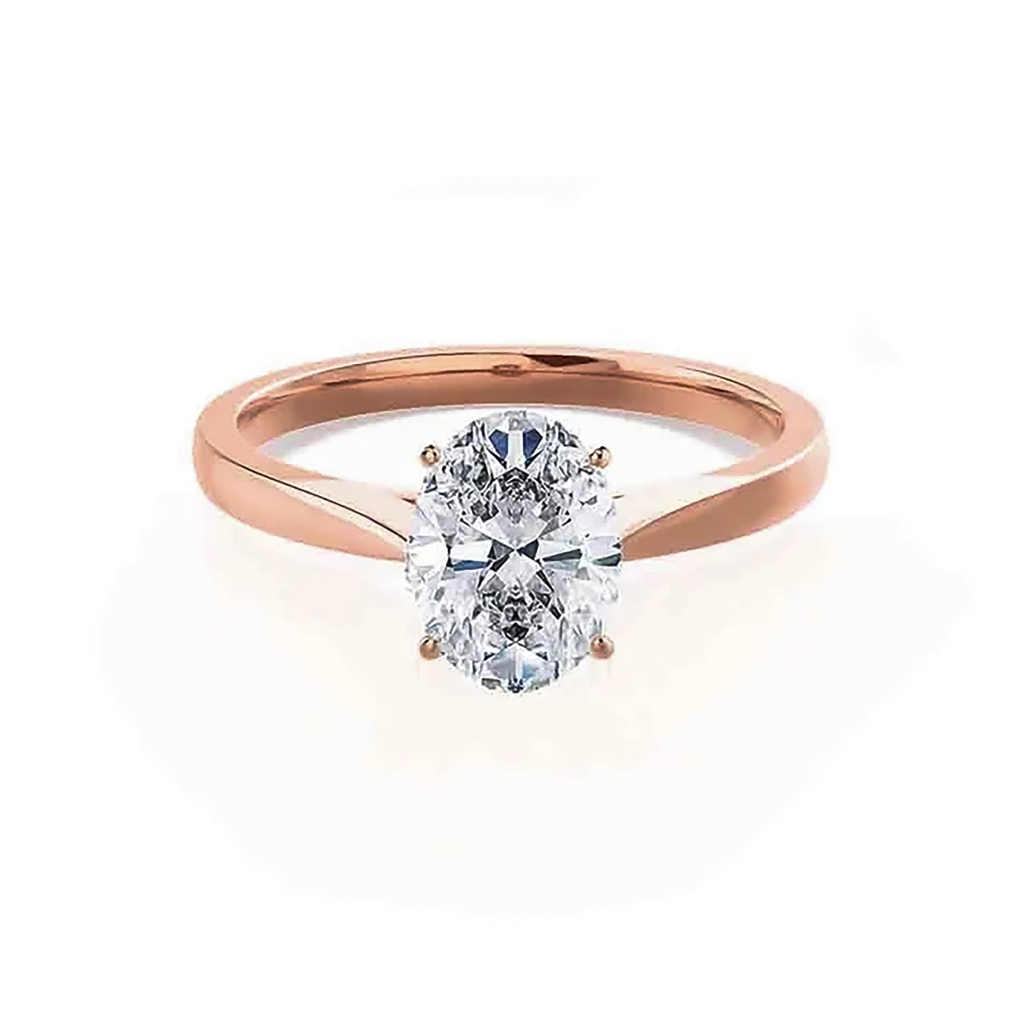 2 Carat Oval Lab Diamond Engagement Gold Ring, IGI Certificated Diamond Ring